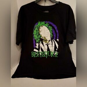 Beetlejuice Graphic Tee with Green and Purple Accents